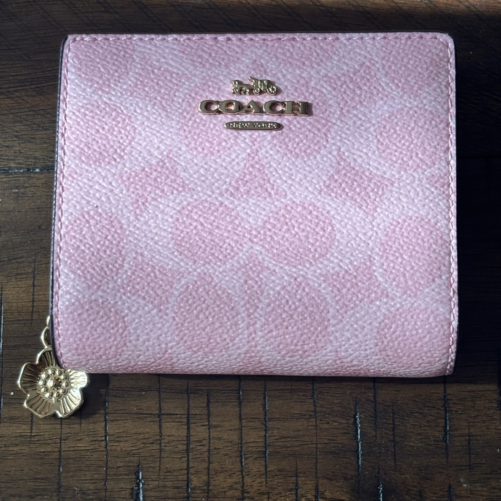 Coach Powder Pink and Brown Signature Satchel Medium Rowan and Snap Wallet NWT - Picture 7 of 9